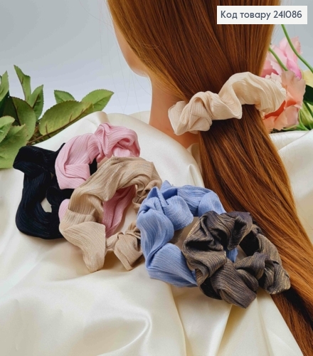 Резинка жатка органза з блиском, 9см, кольори в асорт. 241086 фото 1