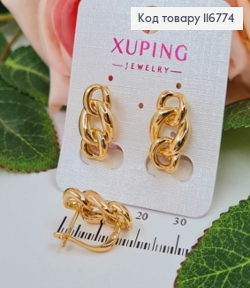 Серьги, "Имитация плетения", 2см, англ. застежка, Xuping 18К 116774 фото