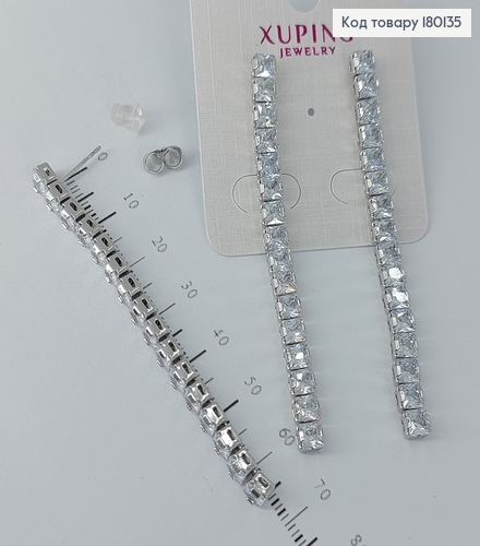 Серьги гвоздики с камнями медицинское золото Xuping 180135 фото 1