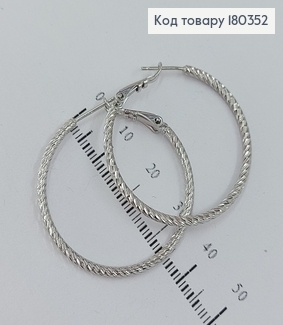 Серьги кольца 3,5 см родированным медзолото Xuping 180352 фото