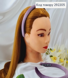 Обруч пластик, мягкий велюр, ФИОЛЕТОВЫЙ, шир.2см. 292205 фото