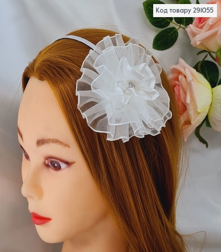 Обруч металл Белый бант 291055 фото 1