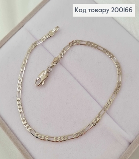 Браслет родованный 0,2см, плетение картье, 19см Xuping 200166 фото