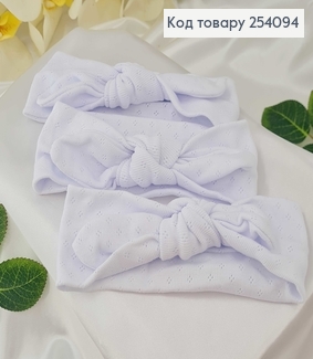 Повязка детская трикотаж (натур. ткань) солоха, трансформер, БЕЛАЯ ручная работа. Украина (16*6см) 254094 фото