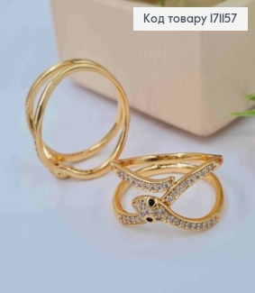 Кольцо "Змея" украшено Блестящими камнями, Xuping 18К 171157 фото