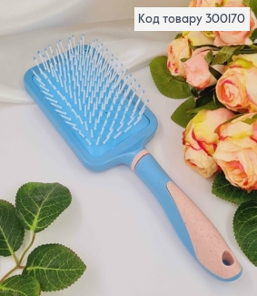 Массажная Щетка-гребешок для волос, Голубого цвета с розовыми элементами, 25*8см 300170 фото