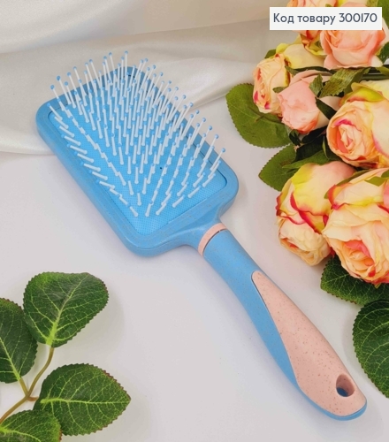 Массажная Щетка-гребешок для волос, Голубого цвета с розовыми элементами, 25*8см 300170 фото 1