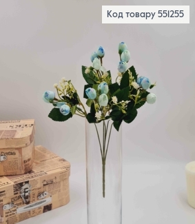 Композиция ГОЛУБА "Букет мелких пионов Камелия с декором", высотой 30см, 15 бутонов по 2см 551255 фото