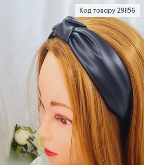 Обруч Чалма , Экокожа, цвет ЧЕРНІЙ, ручная работа, Украина 292156 фото