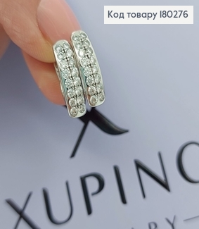 Сережки   з камінцями срібні Xuping 18К 180276 фото