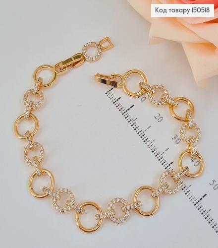 Браслет 17+2 см Колечка с камнями Xuping 18К 150518 фото 1