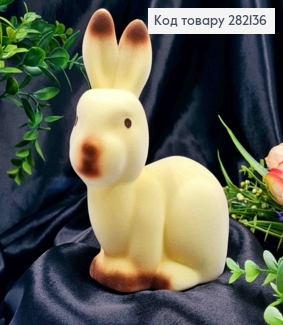 Пасхальна фігурка ЗАЄЦЬ, оксамит,ЖОВТОГО кольору, 15,5*11,5см 282136 фото