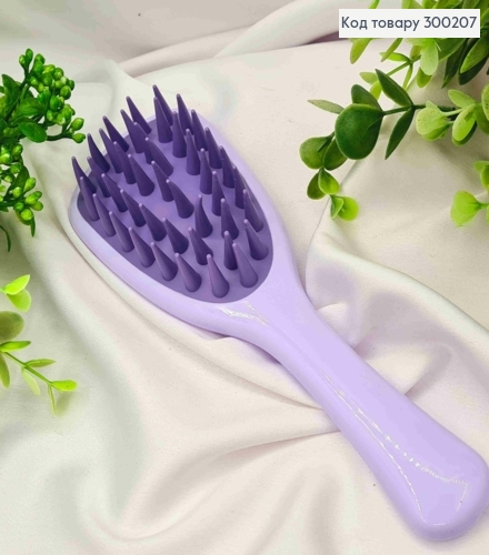 Щітка силіконова для шкіри голови, ФІОЛЕТОВОГО кольору, розміром 22см 300207 фото 1