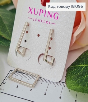 Серьги родованные, Удлиненные прямоугольнички 2см, Xuping 181096 фото