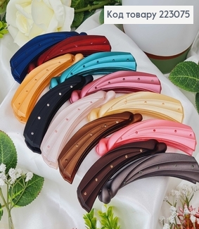 Заколка банан, каучук, с камешком, 10см. цветной в ассорт. 223075 фото