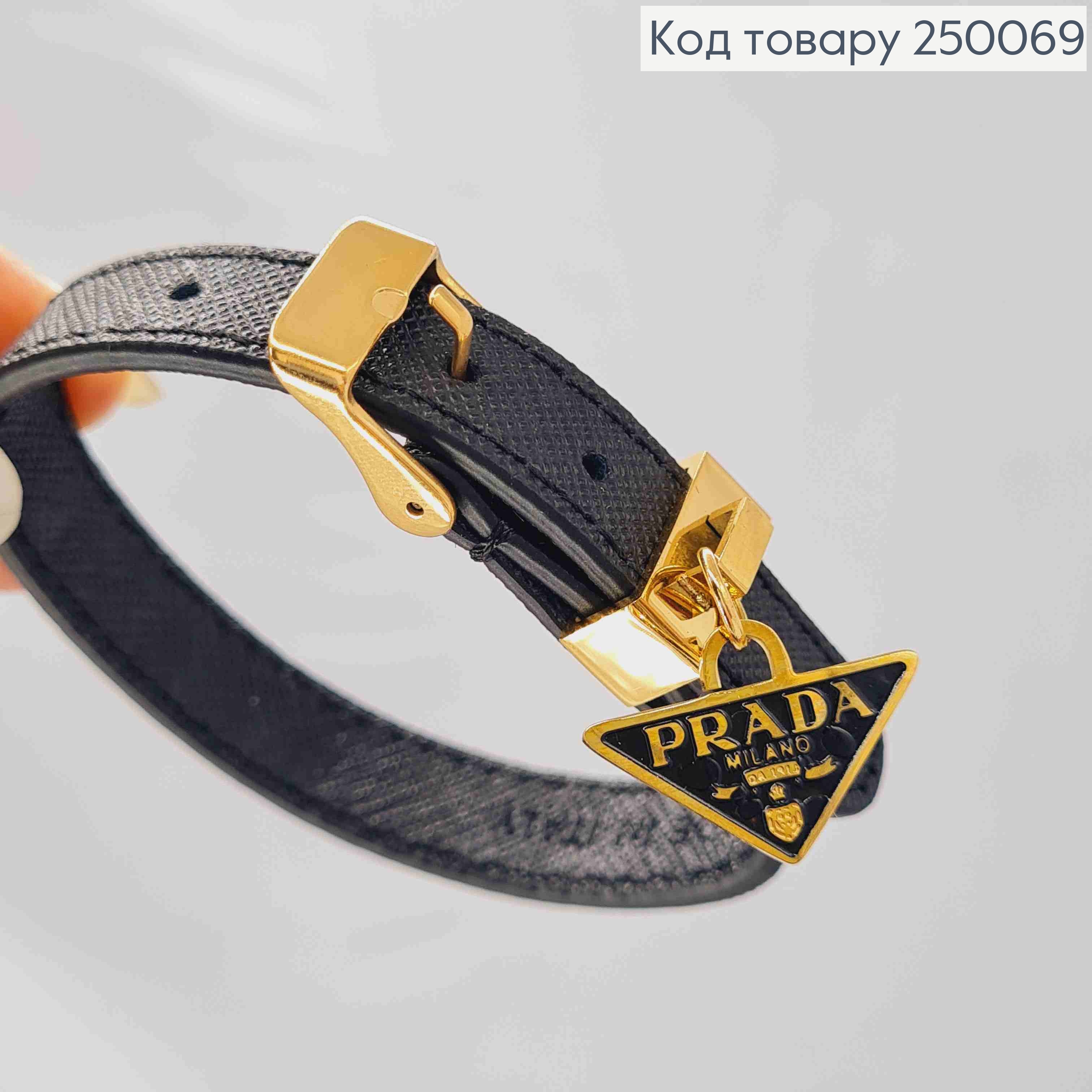 Браслет Эко Кожа, PRADA milano, 21см, лимонного цвета, сталь Stainless Steel 250069 фото 2