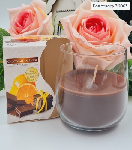 Аромасвеча стакан BISPOL Шоколад-Апельсин 100 г/ 20 годин 71-340 312063 фото 1
