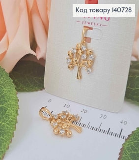 Кулон, дерево з камінчиками, 1,8см, Xuping 18K 140728 фото