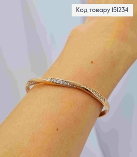 Браслет овальний "Magical" с блестящими камнями, длина 18см, Xuping 18K 151234 фото