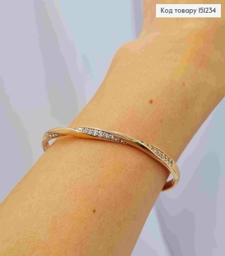 Браслет овальний "Magical" с блестящими камнями, длина 18см, Xuping 18K 151234 фото 1