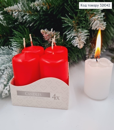 Набор свечей цилиндр КРАСНИХ  BISPOL 4 шт (7 год./55г), 40/60мм 321042 фото 1