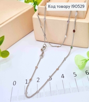 Цепочка родованная ЯКОРНОЕ плетение с плоскими пластинами, длина 45см, Xuping 190529 фото