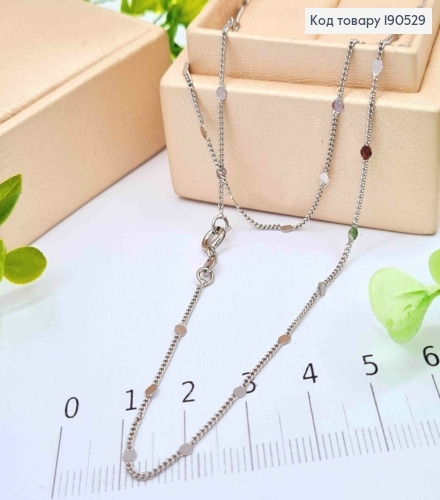 Цепочка родованная ЯКОРНОЕ плетение с плоскими пластинами, длина 45см, Xuping 190529 фото 1