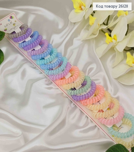 Резинки -пружинки (20шт) пастельна Зебра в асорт.на індивідуальних планшетках по 2. 261211 фото 1