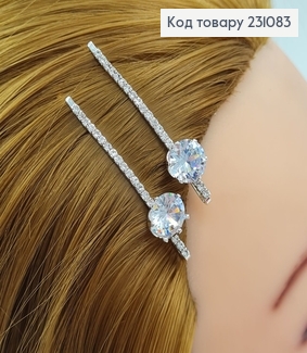 Заколка невидимка металл 6 см  серебряная  коло 2 шт / уп. 231083 фото