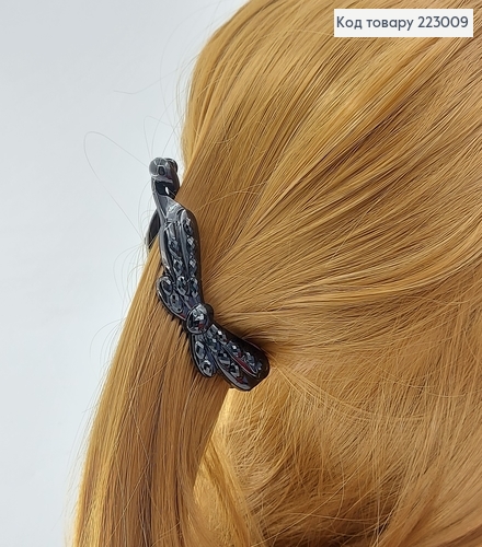 Заколка банан з квітами 11 см 223009 фото 1