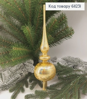 Верхушка на елку Золотая Ретро блеск 35 см 611231 фото