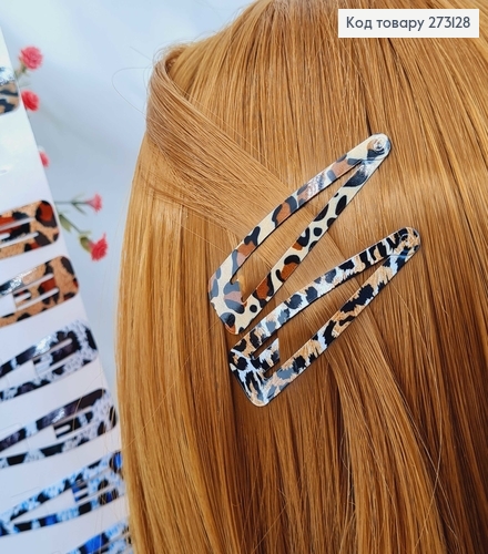 Заколки Тік-так 5.5 см, африканський мотив, 10 шт/уп. 273128 фото 2