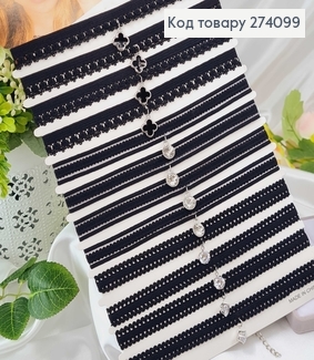 Чокер чорний на резинці 1,2см  з підвіскою срібного кольору  в асорт. 274099 фото