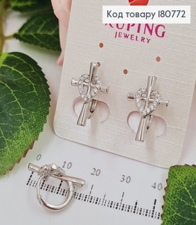 Сережки родовані Хрести з камінцями, 2*1,3см, Xuping 180772 фото