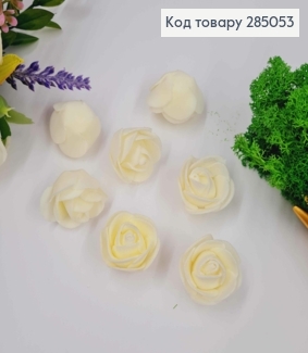 Искусственное приложение (12шт/уп) Роза БЕЛОГО цвета, 3,5*2,5см 285053 фото