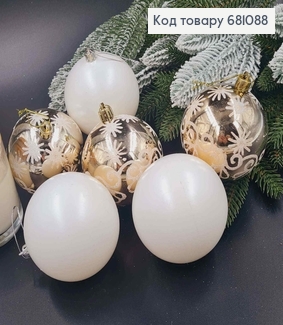 Набор игрушек 80 мм пудра с матовыми Китай 6 шт 681088 фото