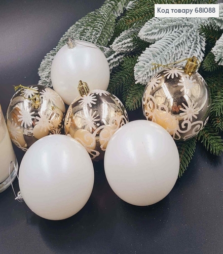 Набор игрушек 80 мм пудра с матовыми Китай 6 шт 681088 фото 1