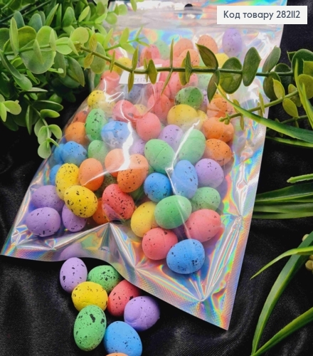 Набор: декоративные Пасхальные яйца (пенопластовые заготовки), РАЗНОЦВЕТНЫЕ, 2*1,5см, 100шт/уп 282112 фото 1