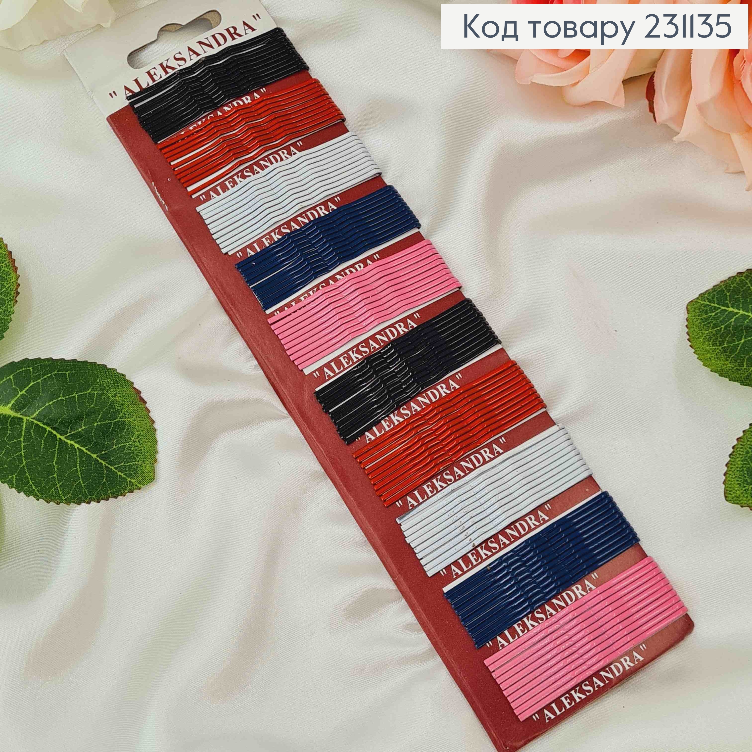 Набор невидимок (100шт) металл цветная 5,5 см 100 шт/уп Aleksandra 231135 фото 2