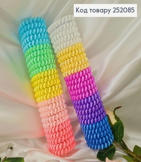 Резинка пружинка 5,5см, яскравих кольорів з напівпрозорими вставками. 252085 фото