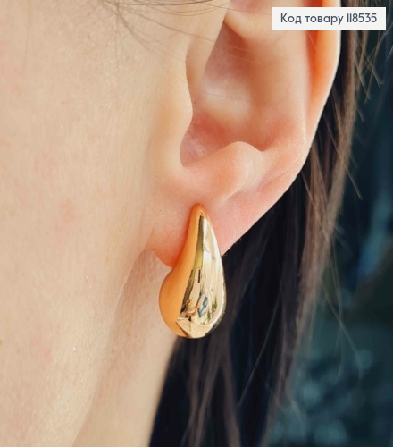 Сережки гвоздики "КРАПЛИНКИ", 1,9см, Xuping 18К 118535 фото 3