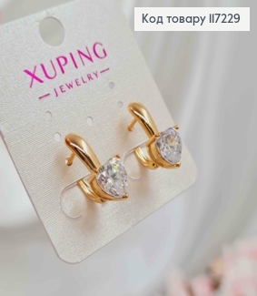 Серьги "Сердце Льва", английская застежка, длина 2см, XUPING 18K 117229 фото