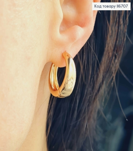 Серьги кольца заужены к верху, диаметр 2см, Xuping 18K 116707 фото 3