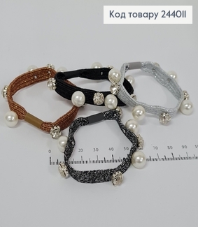Резинка з перлинками  та камінцями в асорт. 244011 фото