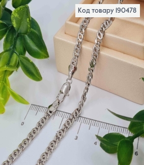 Цепочка родованная переплет Кофейное зернышко, ширина 4мм, длина 50см, Xuping 190478 фото