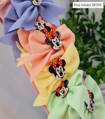 Набор резинок (20шт), БАНТИК+МИНИ МАУС, Яркие цвета, резинка 3см, бантик 6*7см 261326 фото 1