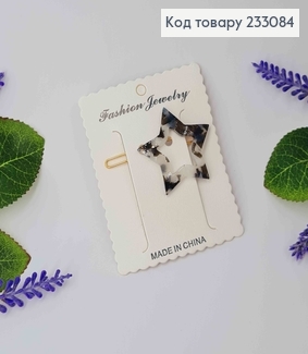 Заколка Звездочка 4см "Белый+черный мрамор" 233084 фото