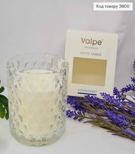 Аромасвечка в "хрустальном" стакане WHITE AMBER, Valpe, BISPOL, 180г(40год)VC-001-459 311100 фото 1