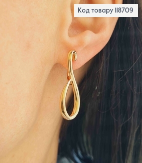 Серьги "Петелька", 3см, английская застежка, Xuping 18K 118709 фото