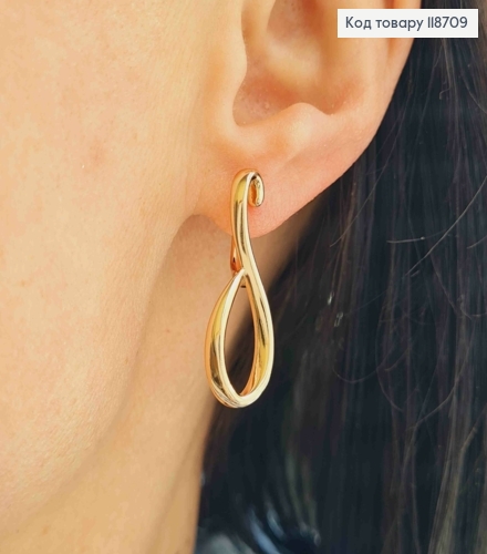 Серьги "Петелька", 3см, английская застежка, Xuping 18K 118709 фото 1